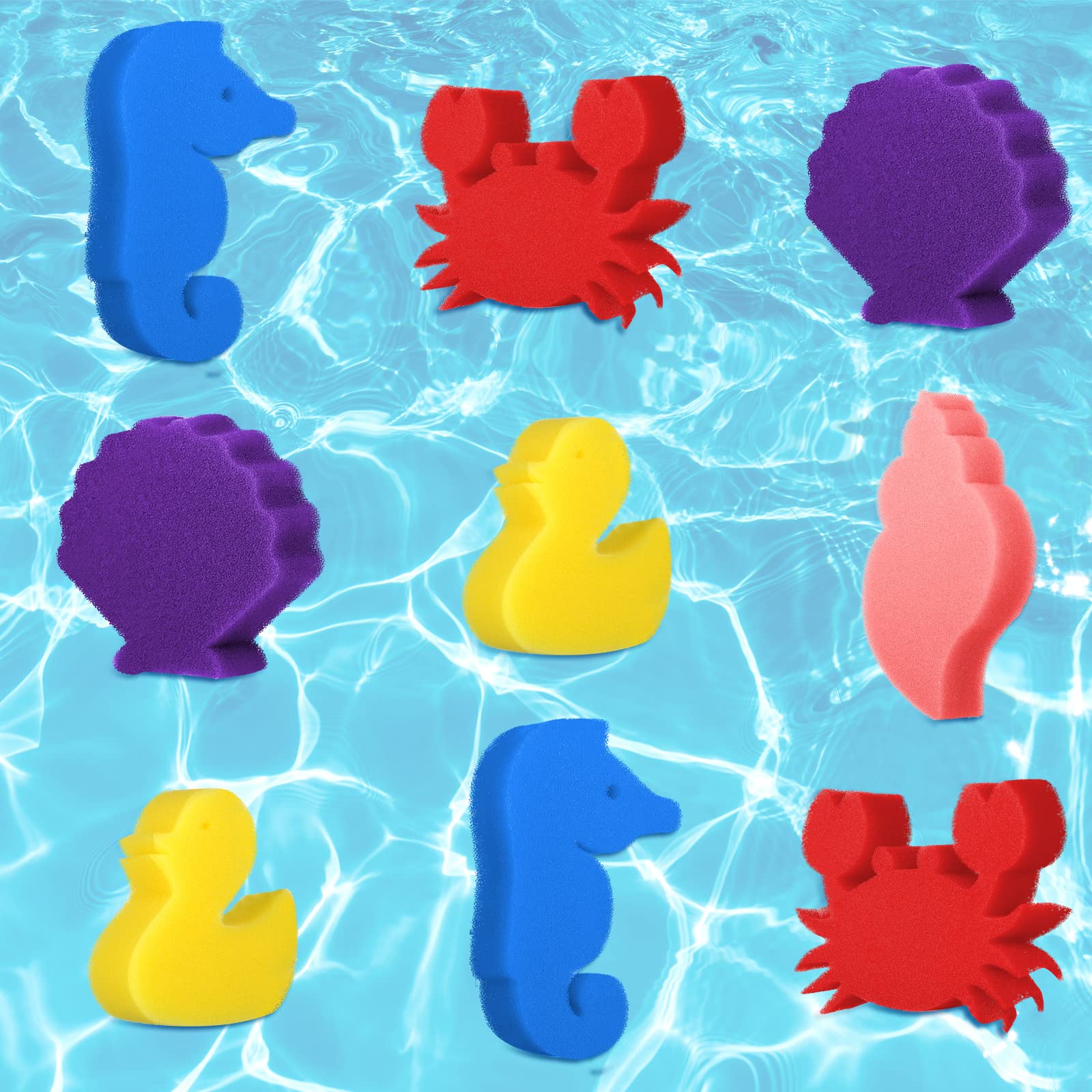 CHENGU 24 Pieces Hot Tub Sponge Oil Absorbing Sponges Cute Shape Pool Accessories Scum Dust Remover Floating Sponges for Hot Tub Swimming Pool Swimming Pool Hot Tub Sponge