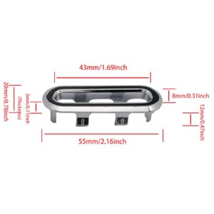 Nge Kitchen Bathroom Sink Basin Trim Overflow Cover Insert In Hole Oval Caps, Oval Tidy Insert Spares(6 Pcs,Silver), 2.16x.0.78x0.47