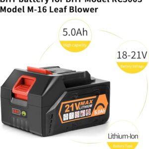 EKACO 21V Lithium Battery 5.0Ah Li-ion Battery Long Life Battery Work Cordless Leaf Blower