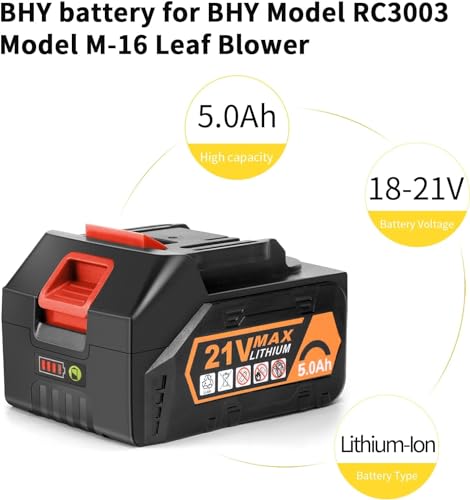 EKACO 21V Lithium Battery 5.0Ah Li-ion Battery Long Life Battery Work Cordless Leaf Blower