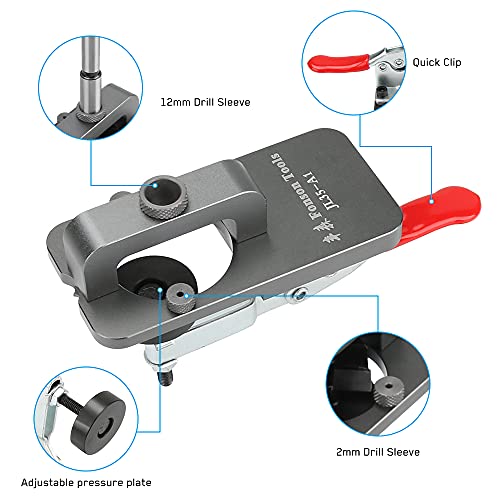 KKUYT 35mm Concealed Hinge Jig, Accurate Locking Hinge Drilling Jig Hole Guide Hole Puncher Locator Woodworking Tool for Door Cabinets Hinges Mounting