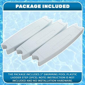 ECOTRIC Universal 18" Swimming Pool Ladder Steps Molded Plastic Rung Step Pedal Accessory Ladder Tread 87901 (3Pcs)