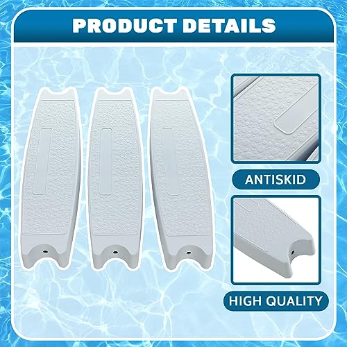 ECOTRIC Universal 18" Swimming Pool Ladder Steps Molded Plastic Rung Step Pedal Accessory Ladder Tread 87901 (3Pcs)