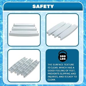 ECOTRIC Universal 18" Swimming Pool Ladder Steps Molded Plastic Rung Step Pedal Accessory Ladder Tread 87901 (3Pcs)