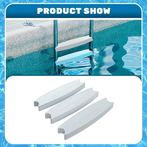 ECOTRIC Universal 18" Swimming Pool Ladder Steps Molded Plastic Rung Step Pedal Accessory Ladder Tread 87901 (3Pcs)