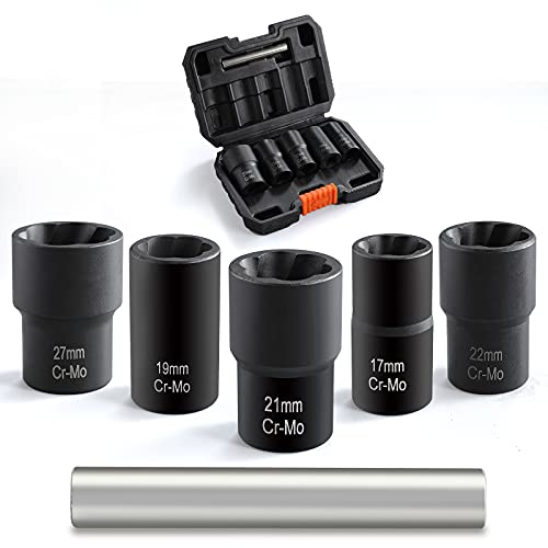 Lug Nut Remover 6 Pieces Twist Socket Set Extractor Tool Metric Bolt and Lug Nut Extractor Socket Tools