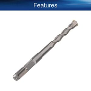 Auniwaig Masonry Drill Bit 12mm Carbide Tipped Rotary Hammer Bit Four Hollow Square Shank Impact Drill for Handling A Variety of Heavy-Duty Drilling Applications 1Pcs
