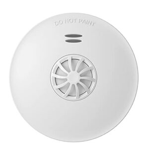 ecoey fire alarms smoke detectors, 10-year smoke and heat detector with built-in battery for home bedroom and kitchen, smoke detector and heat alarm with easy install and test button, fj192,1 pack