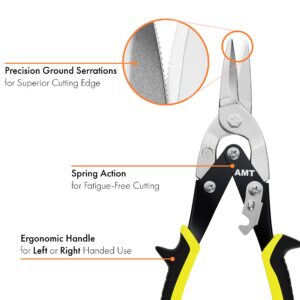 AMERICAN MUTT TOOLS 10 Inch Straight Cut Tin Snips Heavy Duty – CrMo Sheet Metal Cutter – Aviation Snips for Sheet Metal – Sheet Metal Snips, Sheet Metal Shears Tin Snips for Cutting Metal Sheet