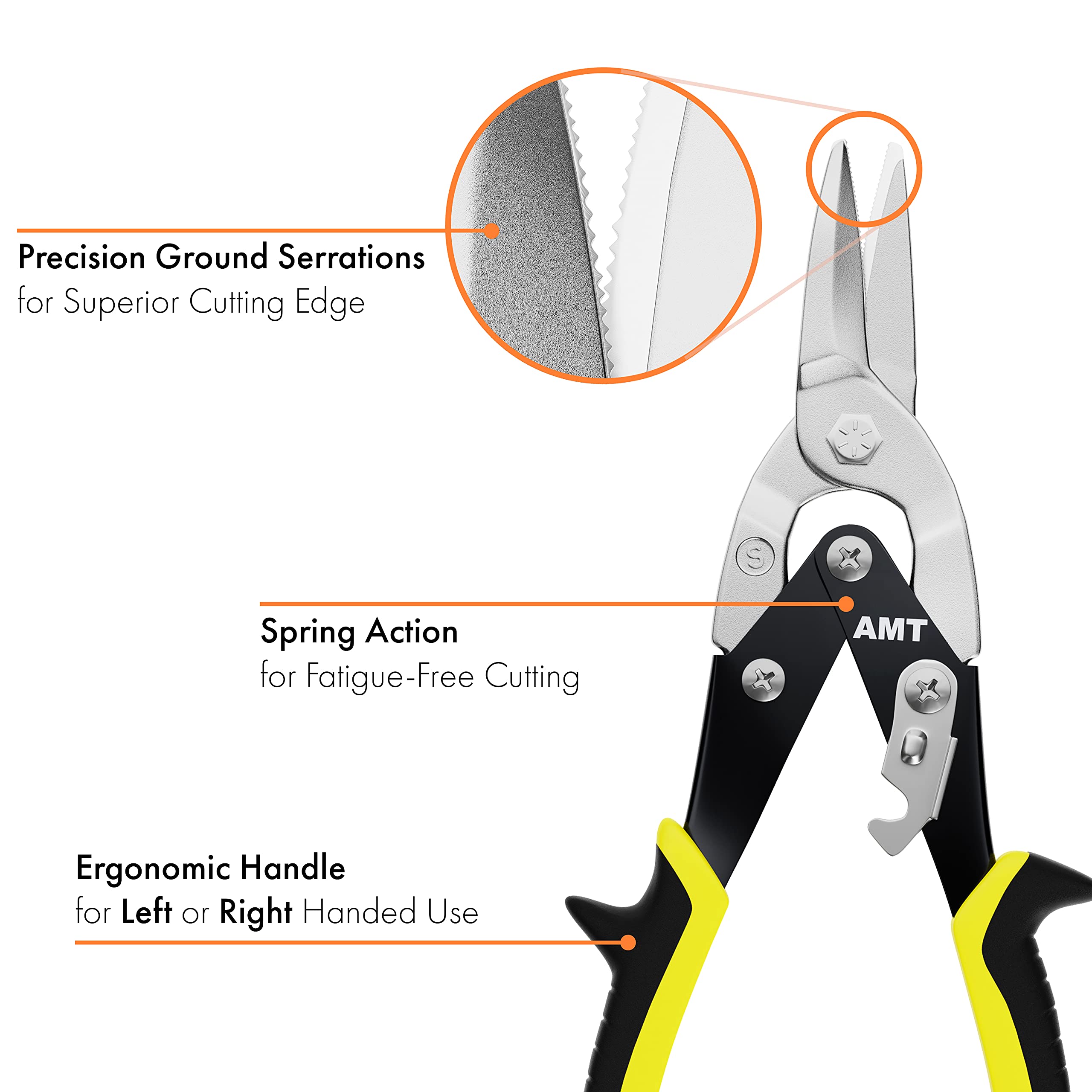 AMERICAN MUTT TOOLS 10 Inch Straight Cut Tin Snips Heavy Duty – CrMo Sheet Metal Cutter – Aviation Snips for Sheet Metal – Sheet Metal Snips, Sheet Metal Shears Tin Snips for Cutting Metal Sheet