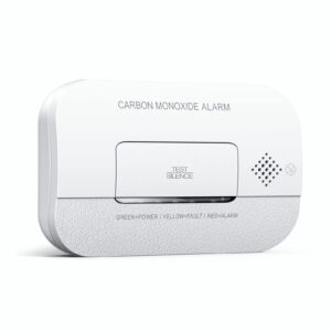 ecoey carbon monoxide detector, replaceable battery-operated co detector with human alarm sounds and test button, carbon monoxide alarm for house and bedroom, fj127, 1 pack