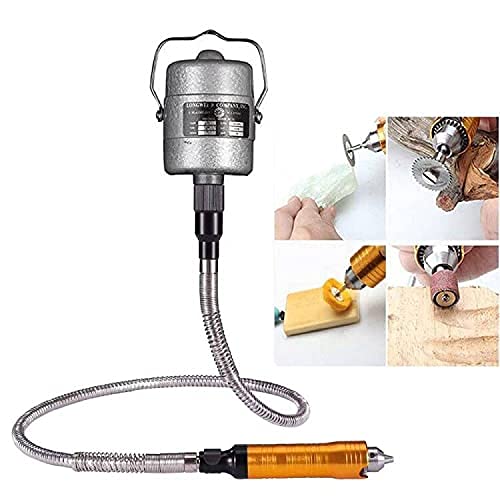 VOTOER 380W Rotary Tool Flex Shaft Hanging Grinder Machine Carver Electric Multi-function Metalworking Tools Repair Kit, Foot Pedal Control, Metal Flexible Shaft, 23000 RPM