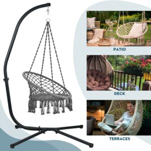 BPS Hammock Steel Stand Only C-Stand for Hanging Hammock Chairs - 300 Pound Capacity