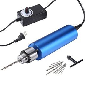 plusroc 0.3-4mm mini electric hand drill with 3-12v dc variable speed control power adapter, portable handheld drill for crafting pcb resin