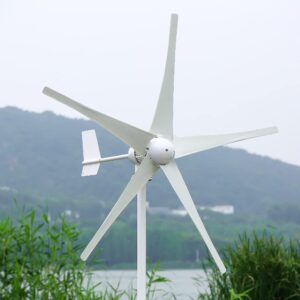 NINILADY 1500w Wind Turbine 12v 24v 48v 3 Phase AC Wind Generator with Hybrid MPPT Controller 5 Blades Windmill (12V with Hybrid Controller)