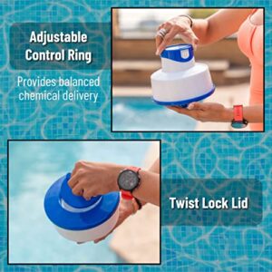 Pool Chlorine Floater, Collapsible, Chlorine Tablet Floater, Chlorine Floater 3 Inch Tablets, Floating Chlorine Dispenser for Pool, Pool Tablet Floater, Pool Floater for Chlorine Tablets