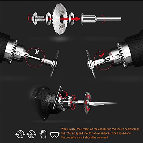 Cutting Wheel Set for Drills Rotary Tool, 8Pcs HSS Rotary Drill Saw Blades Steel Saw Disc Wheel Cutting Blades with 1/8" Straight Shank Mandrel, one Screwdriver(Power Tools are not Included)