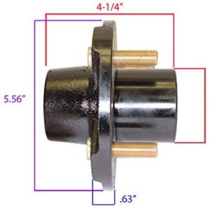 Rigid Hitch Incorporated Trailer Hub Kit (BT-100-F) 4 Bolt on 4 Inch Circle - Fits 1" and 1-1/16" Spindle