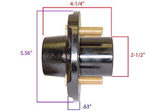 Rigid Hitch Incorporated Trailer Hub Kit (BT-100-F) 4 Bolt on 4 Inch Circle - Fits 1" and 1-1/16" Spindle