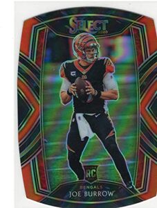 2020 panini select joe burrow club level orange prizm refractor die cut rookie card