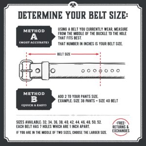 Main Street Forge All American Leather Belt | Made in USA | Men's Heavy Duty Work Belt | Brn-38