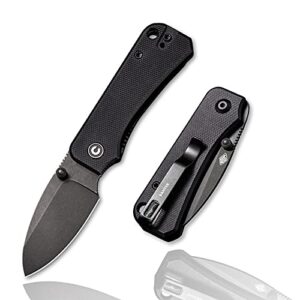 civivi baby banter pocket folding knife for edc, 2.34" blade small knife with titanium thumb stud opener c19068s-2
