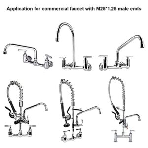 TNROTED 8 Inch Faucet Swivel Spout Replacement Kit for Commercial Kitchen Sink Faucet, 360° Commercial Faucet Swivel Spout with 2.2 GPM Aerator, Chrome Finish