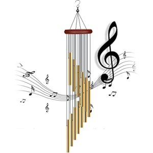pgzsy wind chimes for outside, sympathy wind chimes outdoor clearance with 12 aluminum alloy tubes and hook, memorial wind chimes outdoor