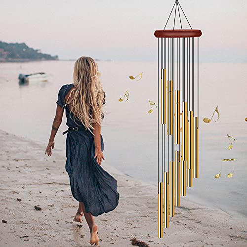 Pgzsy Wind Chimes for Outside, Sympathy Wind Chimes Outdoor Clearance with 12 Aluminum Alloy Tubes and Hook, Memorial Wind Chimes Outdoor