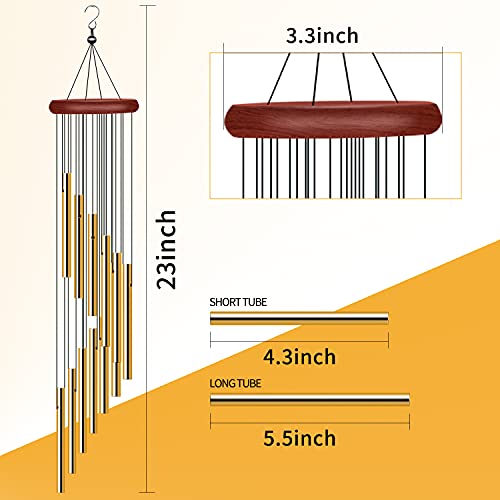 Pgzsy Wind Chimes for Outside, Sympathy Wind Chimes Outdoor Clearance with 12 Aluminum Alloy Tubes and Hook, Memorial Wind Chimes Outdoor