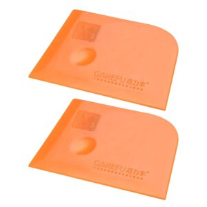 uxcell plastic scraper putty spatula spreader smoothing tool for paint wall treatment windshield 5.5" orange 2pcs