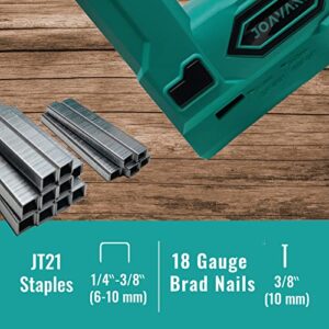 JOAVANI Electric Staple Gun, Cordless Stapler for Upholstery, DIY, Craft, and Decoration. Power Brad Staple Nailer for Wood (with 3000pcs Staples, 1x Staple Remover)