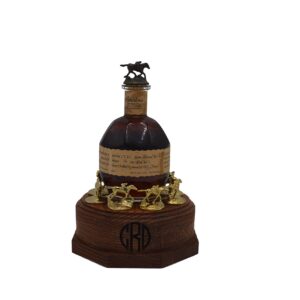 Personalized Laser Engraved Round Lighted Oak Cork Display fits Blanton's Bourbon Horse Cork Stoppers, Whiskey *Not made by or affiliated with Blanton's*