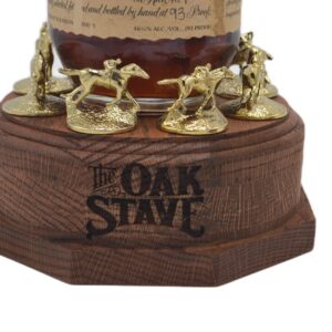 Personalized Laser Engraved Round Lighted Oak Cork Display fits Blanton's Bourbon Horse Cork Stoppers, Whiskey *Not made by or affiliated with Blanton's*