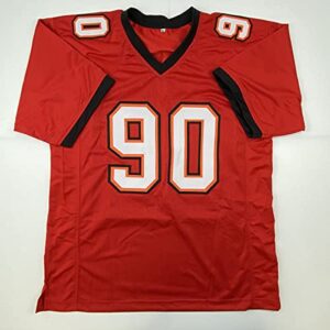 Autographed/Signed Jason Pierre-Paul Tampa Bay Red Football Jersey JSA COA