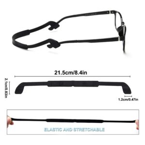 Kuntorie Glasses Strap, Anti-Slip Silicone Eyeglass Strap Eyewear Retainers Sports Elastic Soft Glasses Sunglass Cord Holder for Kids Adult Eye Protection (4 Pack, Black)