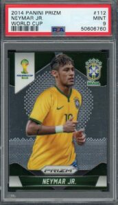 neymar jr 2014 panini prizm world cup card #112 psa 9