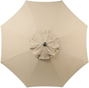 11ft patio umbrella replacement canopy market umbrella top outdoor umbrella canopy with 8 ribs,faded resistant and upf 50+ sun protection sunbrella fabric (beige)