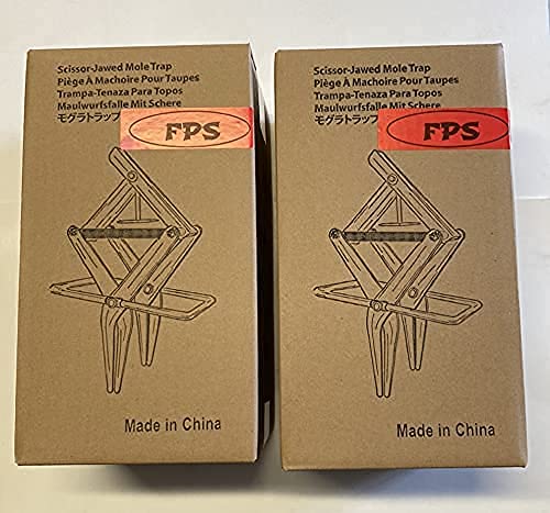 FPS (2 Pack Easy Set Mole Traps Easy One-Step, Out-of-Sight, Galvanized Steel Sold ONLY by Fox Peak Supply