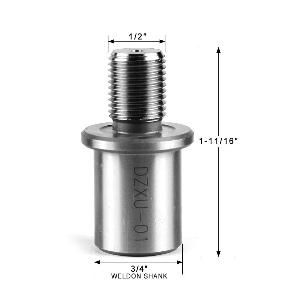 Weldon Shank Adapter JESTUOUS 3/4 Inch Weldon Shank to 1/2 Inch-20UNF Threaded Shank for Drill Chucks Hand Drill Press