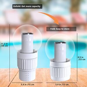 Pool Chlorine Floater with Solar Flame Light, Chlorine Dispenser for Pool, Spa Chemical Dispenser Large Capacity Floating Pool Chlorinator of 4x3” Chlorine Tablets Easy Opening,Chlorine Bromine Holder