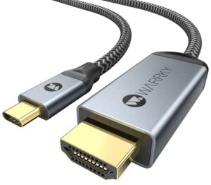 warrky usb c to hdmi cable 4k, 3.3ft [braided, high speed] thunderbolt 3 to hdmi adapter compatible for new ipad, macbook pro/air, imac, galaxy s20 s10 s9 s8, surface, dell, hp
