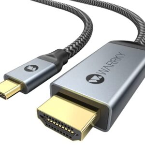 Warrky USB C to HDMI Cable 4K, 3.3ft [Braided, High Speed] Thunderbolt 3 to HDMI Adapter Compatible for New iPad, MacBook Pro/Air, iMac, Galaxy S20 S10 S9 S8, Surface, Dell, HP