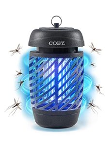 coby bug zapper for outdoor & indoor, 10w, covers 800 sq. feet, non-toxic, chemical-free, black (cbz1j6)
