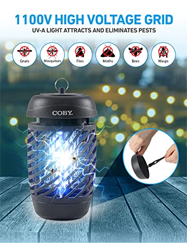 Coby Bug Zapper for Outdoor & Indoor, 10W, Covers 800 Sq. Feet, Non-Toxic, Chemical-Free, Black (CBZ1J6)