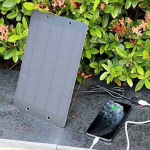 Mini Solar Panel,5V 6W USB Monocrystalline Solar Panel Charger,Waterproof Solar Charger with Built-in Voltage Stabilization System for Smart Phone,Power Bank and GPS Unit