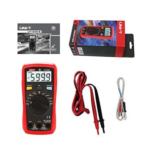 UNI-T Digital Multimeter Tester UT133A, AC DC Voltage Current Dmm Multimeter 6000 Counts Auto Ranging NCV Measures Volt Amp Ohm Capacitance Frequency Temperature, Continuity Diode Test, Palm Size