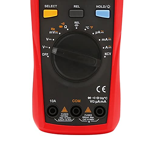 UNI-T Digital Multimeter Tester UT133A, AC DC Voltage Current Dmm Multimeter 6000 Counts Auto Ranging NCV Measures Volt Amp Ohm Capacitance Frequency Temperature, Continuity Diode Test, Palm Size