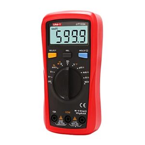 UNI-T Digital Multimeter Tester UT133A, AC DC Voltage Current Dmm Multimeter 6000 Counts Auto Ranging NCV Measures Volt Amp Ohm Capacitance Frequency Temperature, Continuity Diode Test, Palm Size