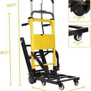 Electric Stair Climbing Hand Trucks Dolly Cart for Moving 441lb Capacity Heavy Duty Folding Stair Climber Cart Hand Trolley with 6 Wheels Motor Battery Powered for Furniture Family Logistics Warehouse